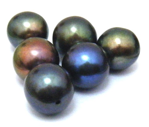 Black 8-9mm Half Drilled Round Single Pearl